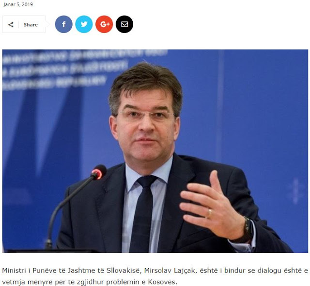 Η Σλοβακία εναντίον της ανταλλαγής εδαφών Σερβίας-Κοσσυφοπεδίου