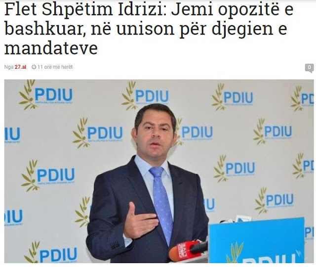 Αλβανία: Ο Σπετίμ Ιντρίζι λέει ότι τάσσεται με την αντιπολίτευση στις παραιτήσεις των βουλευτών