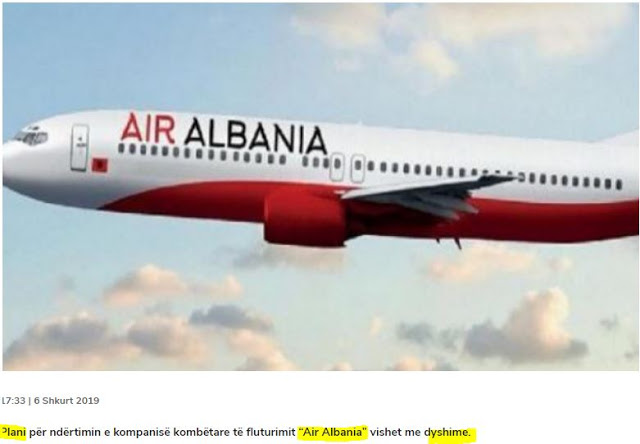 «Ύποπτος ο σκοπός της δημιουργίας της Air Albania»- Ελβετικό δημοσίευμα