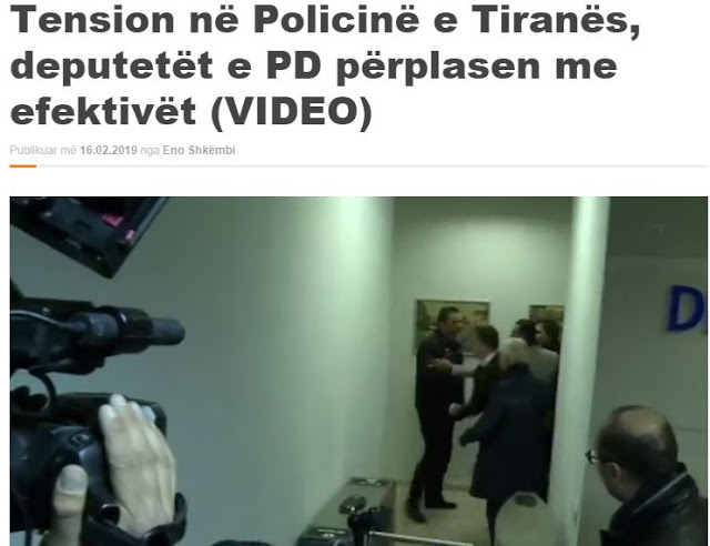 Ένταση στο αστυνομικό κτήριο Τιράνων- βουλευτές συγκρούονται με αστυνομικούς