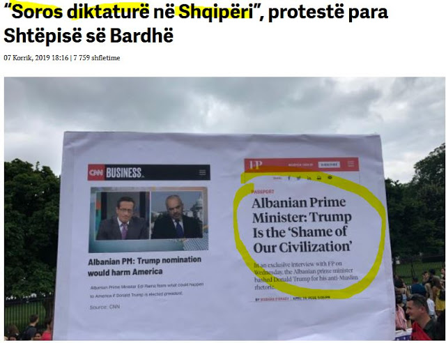 «Δικτατορία του Σόρος στην Αλβανία»- διαμαρτυρία μπροστά στο Λευκό Οίκο