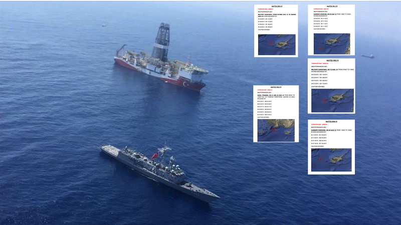 “Βροχή” τουρκικών NAVTEX, “αποκόπτουν” την Κύπρο! Χάρτες