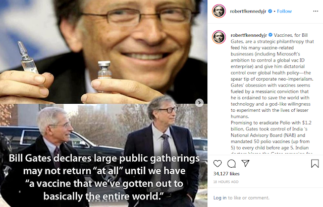 Μύδροι ἀπὸ R. Kennedy κατὰ Bill Gates: «Χρησιμοποιεῖ τὸ ἐμβόλιο τοῦ κορωνοϊοῦ γιὰ νὰ ἀποκτήσει ὁ ἴδιος ἕνα δικτατορικὸ ἔλεγχο τῆς παγκόσμιας πολιτικῆς ὑγείας