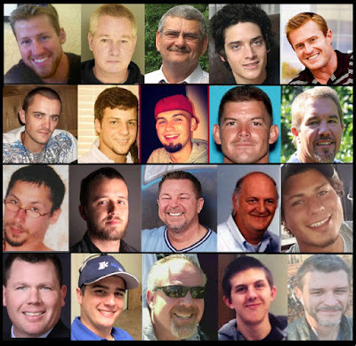 White men killed by cops, collage