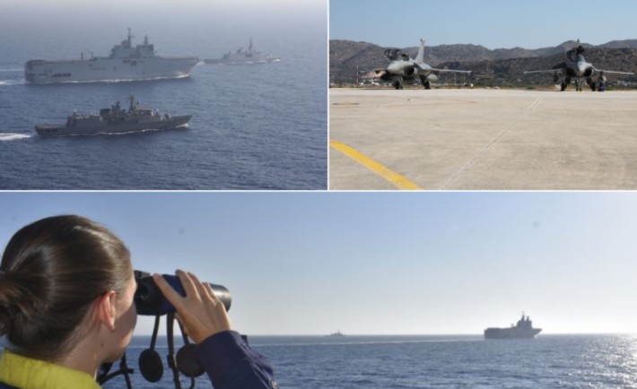 Εντυπωσιακές εικόνες από την ελληνογαλλική άσκηση στην περιοχή της τουρκικής Navtex