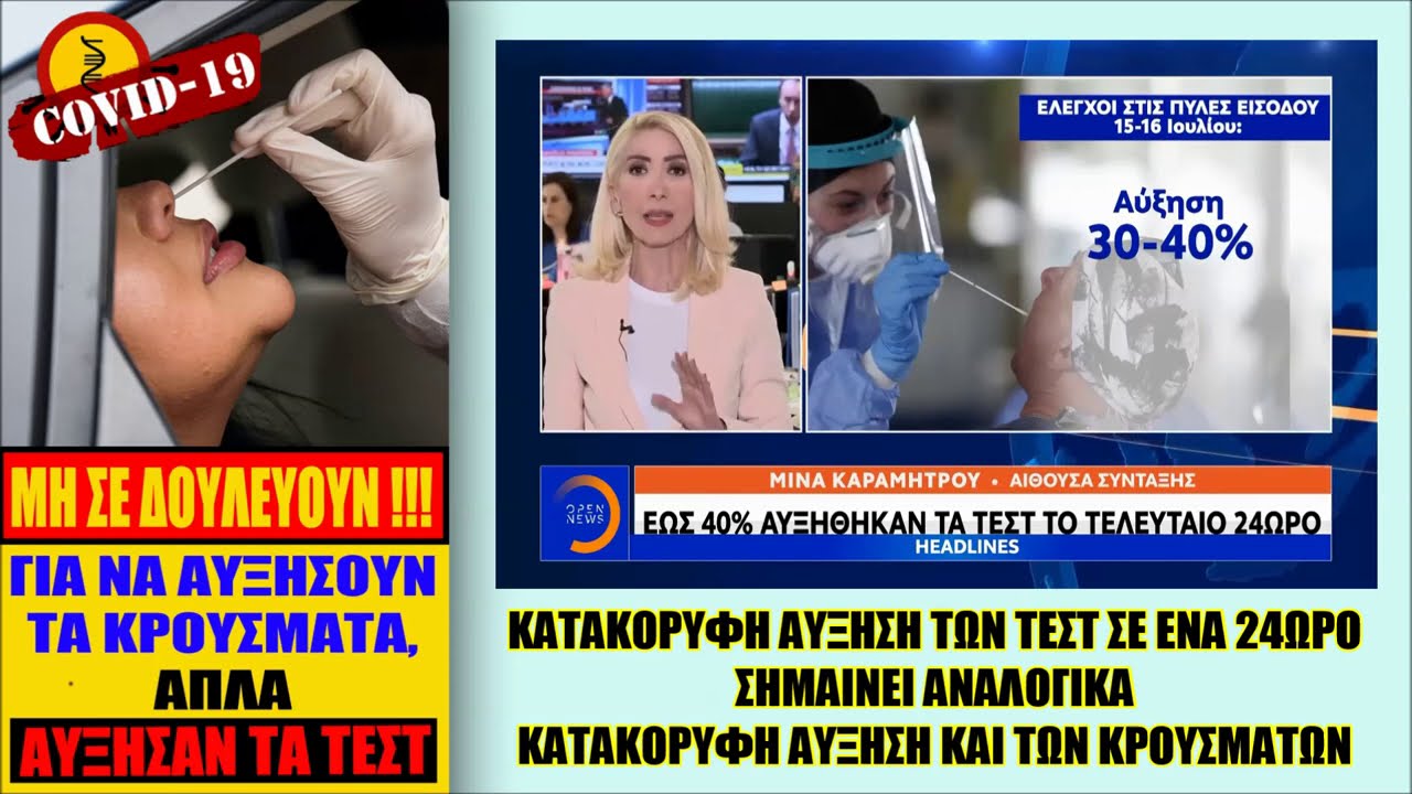 Για να αυξήσουν τα ΚΡΟΥΣΜΑΤΑ, απλά αύξησαν τα ΤΕΣΤ – Απλά Μαθηματικά !!!