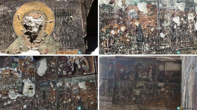ΒΑΝΔΑΛΟΙ: Βεβήλωσαν τη μονή Παναγίας Σουμελά έβγαλαν τα μάτια των Αγίων κατέστρεψαν τοιχογραφίες αιώνων. Αυτή είναι η ανακαίνιση που έκανε ο Ερντογάν;;