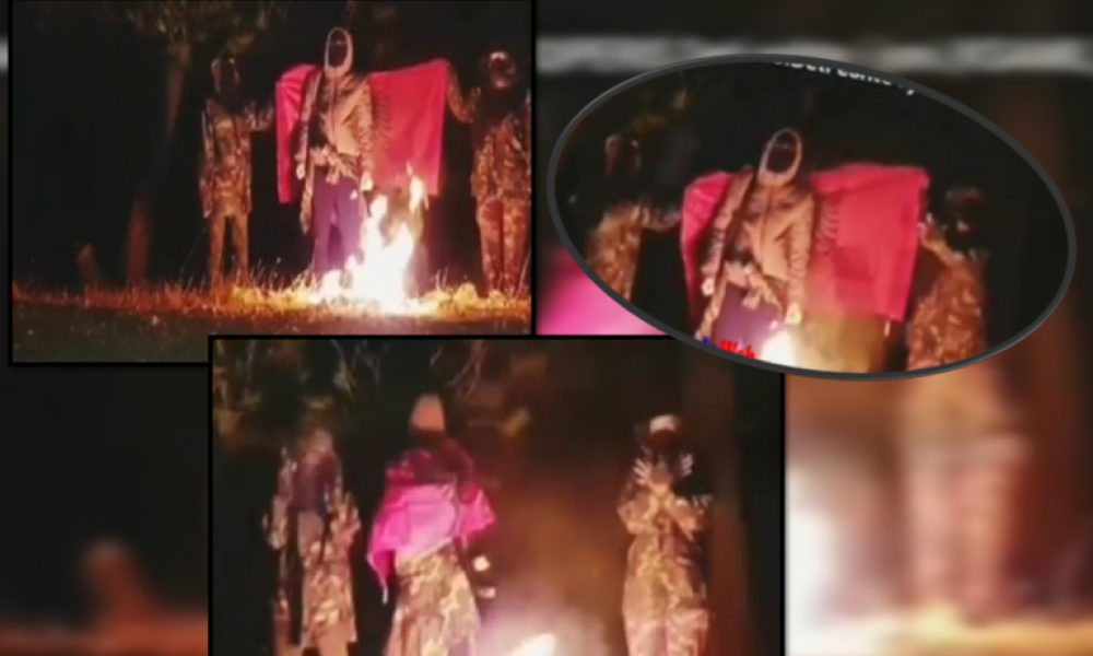 Αλβανοί καίνε ελληνική σημαία στους Αγ. Σαράντα – Βίντεο