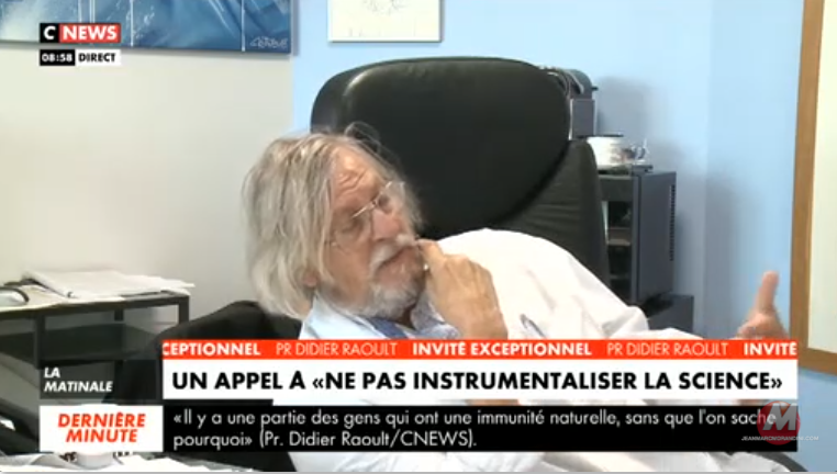 Καθηγητής Didier Raoult: η τωρινή κατάσταση δεν μ΄ανησυχεί…Εργαλειοποίηση του φόβου από μίντια, πολιτική που δραματοποιούν την κατάσταση…