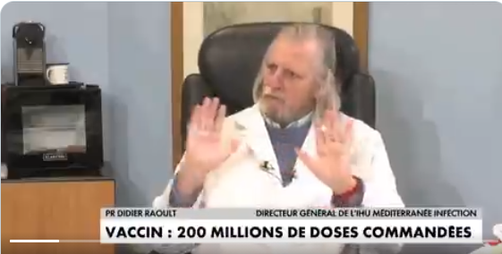 Καθηγητής Λοιμωξιολόγος Didier Raoult για εμβόλια: δεν είδα ούτε 1 επιστημονική μελέτη, μόνο διαφήμιση.