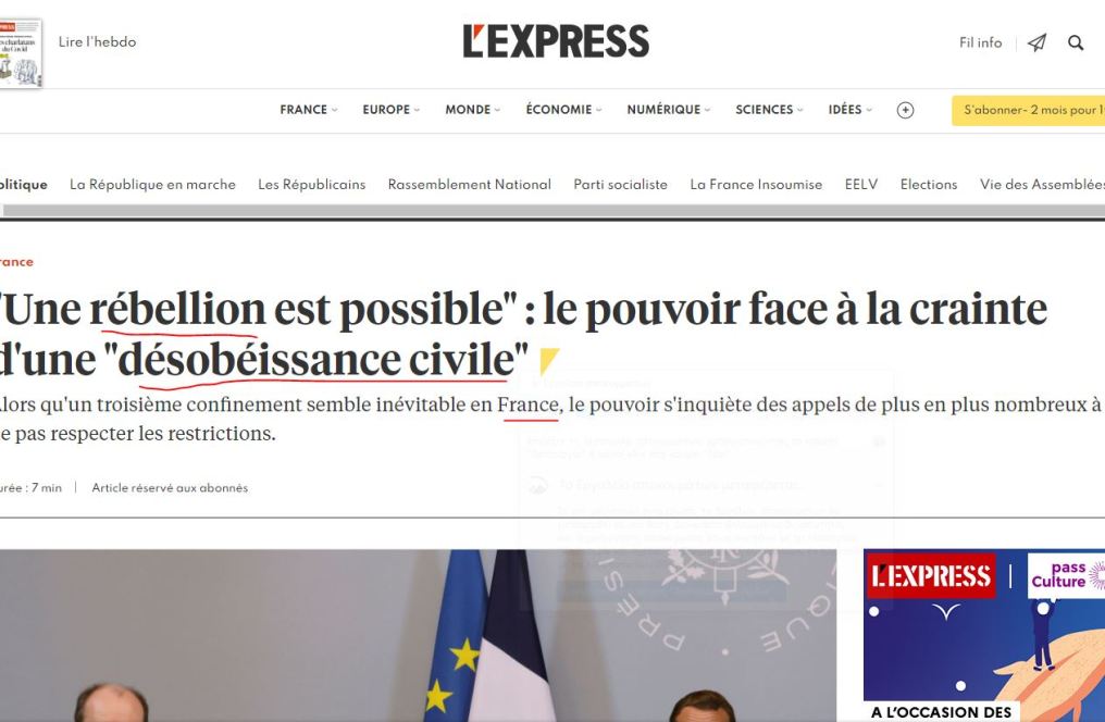 Μια εξέγερση είναι πιθανή στη Γαλλία ενόψει ενός τρίτου lockdown!