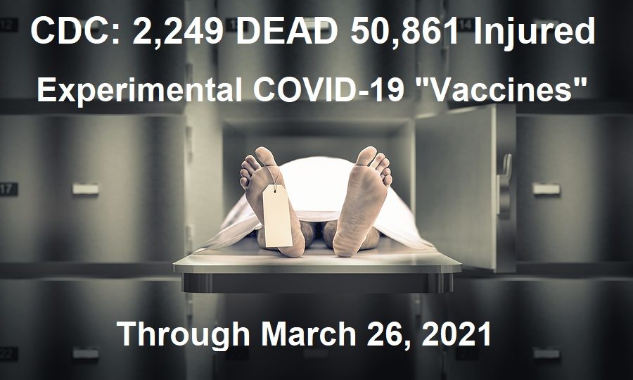 ΗΠΑ – CDC: 2.509 Θάνατοι μετά τον εμβολιασμό με τα πειραματικά «Εμβόλια». Μέσα σε 3 μήνες, έχουν πεθάνει τόσοι, όσοι…