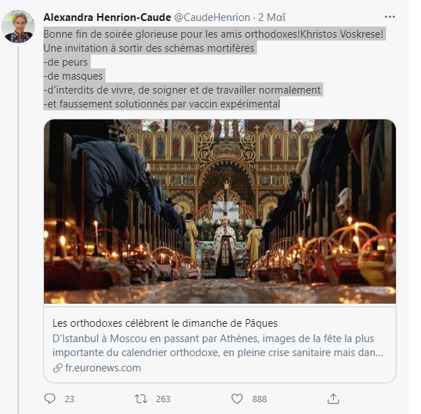 Η κορυφαία Γενετίστρια στη Γαλλία Alexandra Henrion-Caude θεολογεί ορθώς την ώρα που Πολιτεία-Εκκλησία στην Ελλάδα καμώνονται… τις μωρές παρθένες. Εύχεται: