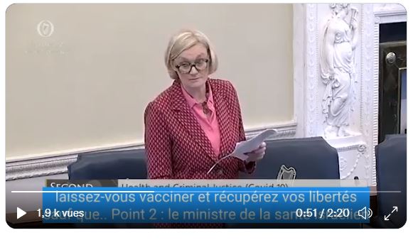 Η Γερουσιαστής Ιρλανδίας Sharon Keogan: για υποχρεωτικό εμβολιασμό. Το σώμα σας θ’ανήκει στο κράτος το οποίο σας απειλεί με τη βία.