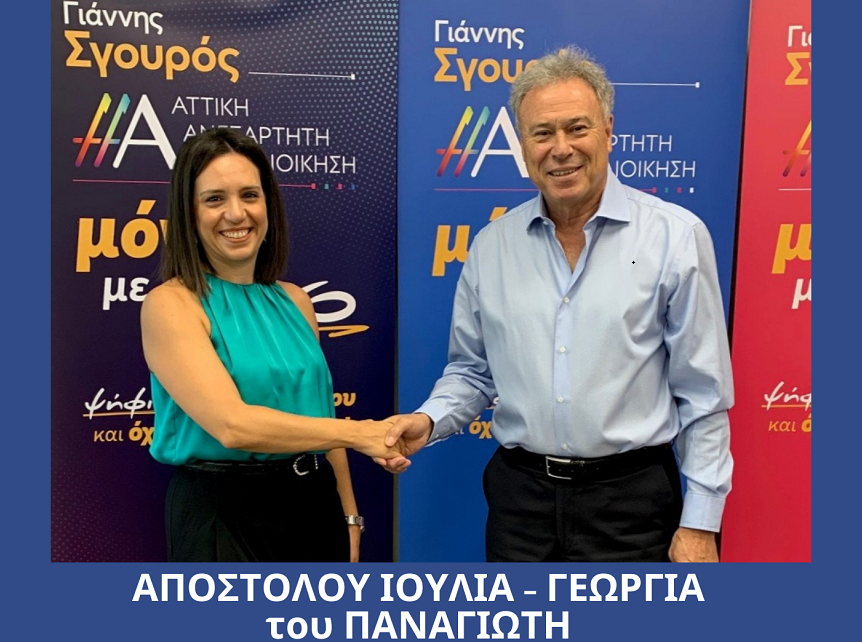 Υποψηφιότητα της Ιουλίας – Γεωργίας Αποστόλου του Παναγιώτη στις αυτοδιοικητικές εκλογές 2023 στην Περιφέρεια Αττικής με τον συνδυασμό…