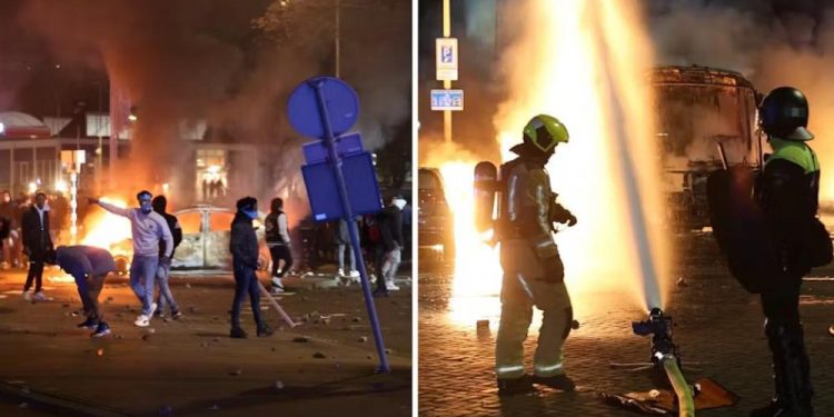 Νύχτα τρόμου στη Χάγη: Βίαια επεισόδια μεταξύ μεταναστών – Καμένα οχήματα και πετροπόλεμος