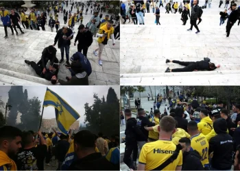 Αφαντη η ΕΛΑΣ ενώ για 10 λεπτά το Σύνταγμα έγινε… Γάζα από τους ισραηλινούς χούλιγκανς (Βίντεο – Εικόνες)