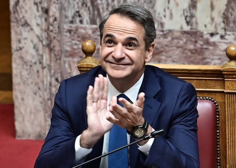 Απάντηση του Πρωθυπουργού Κυριάκου Μητσοτάκη σε επίκαιρη ερώτηση του Προέδρου της Κοινοβουλευτικής Ομάδας της Νέας Αριστεράς και Βουλευτή Μεσσηνίας Αλέξη Χαρίτση με θέμα "Το παρόν της Θεσσαλίας απαιτεί άμεση αποκατάσταση για τους πληγέντες. Το μέλλον της Θεσσαλίας απαιτεί ολιστικό σχέδιο ανασυγκρότησης", Παρασκευή 2 Φεβρουαρίου 2024. (ΜΙΧΑΛΗΣ ΚΑΡΑΓΙΑΝΝΗΣ/EUROKINISSI)