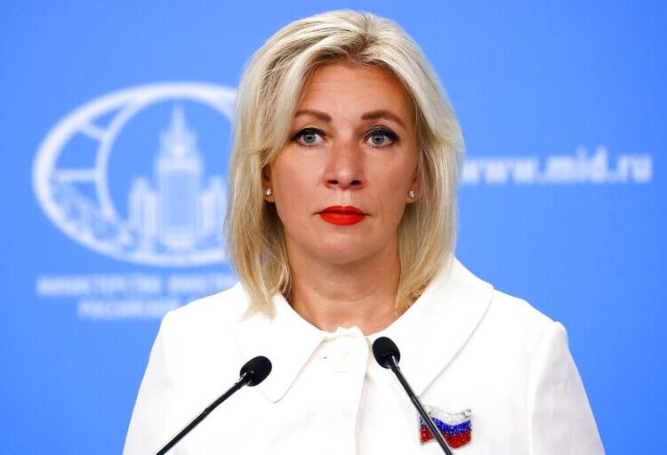 In this photo released by the Russian Foreign Ministry Press Service, Russian Foreign Ministry's spokeswoman Maria Zakharova speaks in Moscow, Russia, Thursday, July 21, 2022. Zakharova on Thursday lashed out at the United States' characterization of basketball star Brittney Griner's jailing on drug charges as "wrongful detention," saying it shows disrespect for Russian law. (Russian Foreign Ministry Press Service via AP)