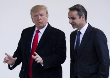 Γελοιογραφία Δημητρίου Χατζηνικολάου : Οὐδείς δύναται δυσί κυρίοις δουλεύειν …