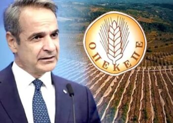 Γελοιογραφία Δημητρίου Χατζηνικολάου : Ὁ Μητσοτάκης καί τό σκάνδαλον τοῦ ΟΠΕΚΕΠΕ