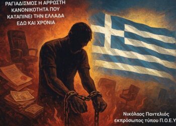 ΡΑΓΙΑΔΙΣΜΟΣ Η ΑΡΡΩΣΤΗ ΚΑΝΟΝΙΚΟΤΗΤΑ ΠΟΥ ΚΑΤΑΠΙΝΕΙ ΤΗΝ ΕΛΛΑΔΑ ΕΔΩ ΚΑΙ ΧΡΟΝΙΑ… Νικόλαος Παντελιός