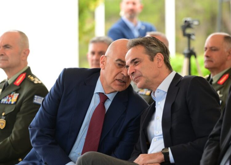 Tελετή ένταξης του συστήματος μη επανδρωμένων αεροχημάτων V-BAT παρουσία του Πρωθυπουργού Κυριάκου Μητσοτάκη, στην έδρα της ΑΣΔΕΝ, Τετάρτη 14 Μαΐου 2025. (ΤΑΤΙΑΝΑ ΜΠΟΛΑΡΗ/EUROKINISSI)