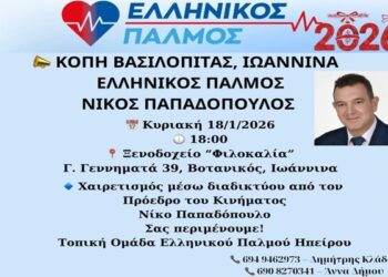 📣ΠΡΟΣΚΛΗΣΗ ΚΟΠΗ ΒΑΣΙΛΟΠΙΤΑΣ – ΕΛΛΗΝΙΚΟΣ ΠΑΛΜΟΣ – ΝΙΚΟΣ ΠΑΠΑΔΟΠΟΥΛΟΣ