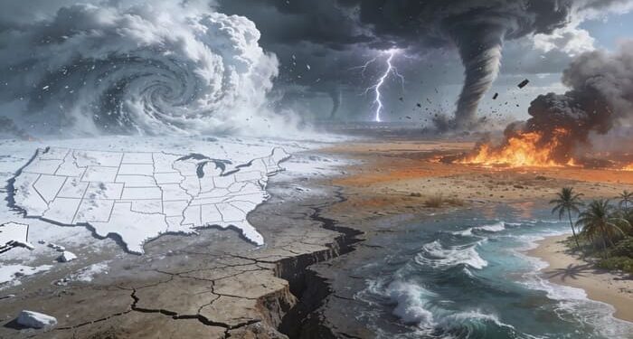 Χάος σε όλη την Αμερική: Megastorm στη Μεσοδυτική Αμερική, 30 ίντσες χιονιού στο Ουισκόνσιν, γιγάντιες πυρκαγιές στη Νεμπράσκα, η άνοδος του Γέλοουστοουν και οι Μπλε Δράκοι στο Τέξας