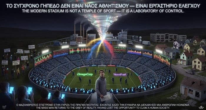 Το Σύγχρονο Γήπεδο ως Εργαστήριο του «Μαζανθρώπου»: Η Ύπνωση πίσω από το Θέαμα. (Γιάννης Καλαϊτζίδης).
