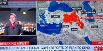 Σεισμός στην Άγκυρα: Χάρτης Ανεξάρτητου Κουρδιστάν Εμφανίστηκε στο CNN εν Μέσω Κάλυψης του Πολέμου στο Ιράν