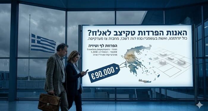«Πωλείται η Ελλάς»: Η ισραηλινή πινακίδα-πρόκληση στο “Βενιζέλος” μετατρέπει την πατρίδα μας σε οικόπεδο – Οι Έλληνες θεατές στον ίδιο τους τον τόπο