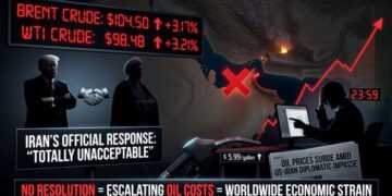 Πετρέλαιο: Το Brent ξεπέρασε τα 104 δολάρια – Άνοδος 3% μετά το διπλωματικό αδιέξοδο ΗΠΑ-Ιράν – Οι αγορές φοβούνται παρατεταμένο κλείσιμο του Χορμούζ