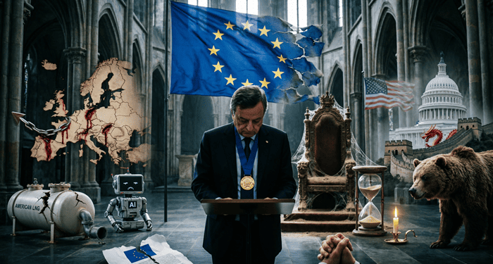 «Draghi πάγωσε την Ευρώπη: “Προσευχηθείτε – είμαστε μόνοι και γυμνοί μπροστά στον απόλυτο όλεθρο” – Οι 3 θανάσιμες πληγές που σφραγίζουν το τέλος της Ευρώπης»