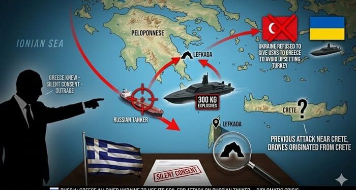 Το drone-σκάφος της Λευκάδας στόχευε ρωσικό τάνκερ νότια της Πελοποννήσου; – «Σιωπηλή συναίνεση» της Αθήνας, λέει η Μόσχα