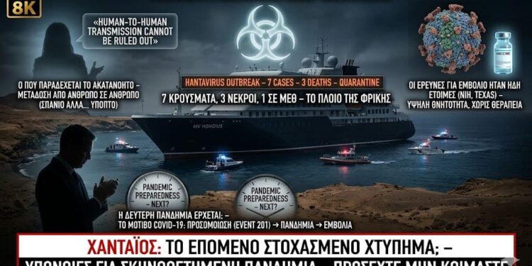 Χανταϊός: 3 νεκροί σε κρουαζιερόπλοιο – Η δεύτερη πανδημία έρχεται; Ο ΠΟΥ παραδέχεται «ανθρώπινη μετάδοση»…