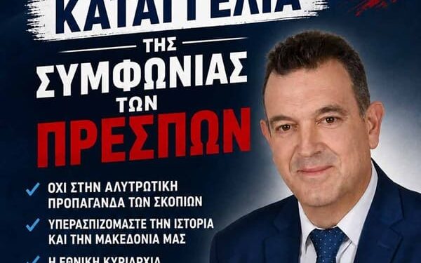 Νίκος Παπαδόπουλος: «Οι νέες προκλήσεις των Σκοπίων επιβάλλουν την καταγγελία της Συμφωνίας των Πρεσπών»