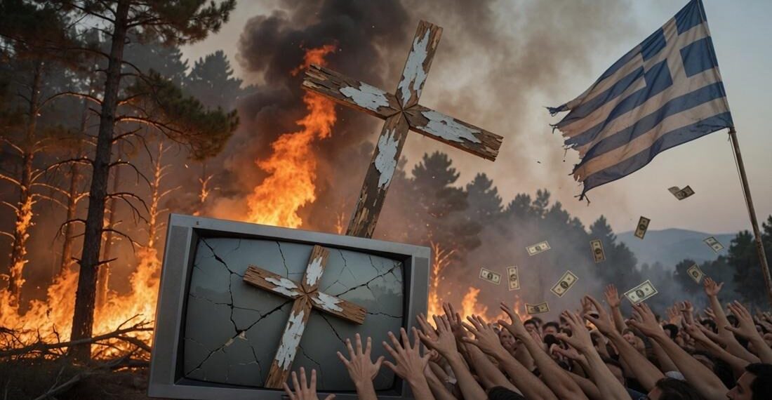 Παρασκευή Σιδέρη: Πυρκαγιές, σειρές-δηλητήριο και λατρεία των επιδομάτων. Πώς η τηλεόραση και η προπαγάνδα διαλύουν την ελληνική κοινωνία