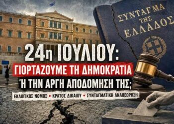 Αποστόλου: 24η Ιουλίου: Γιορτάζουμε τη Δημοκρατία ή την αργή αποδόμησή της;