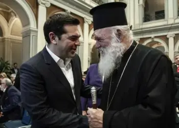 Γελοιογραφία Δημητρίου Χατζηνικολάου: Κατά τόν Ἱερώνυμον, ὁ Τσίπρας εἶναι εἰλικρινέστατος!