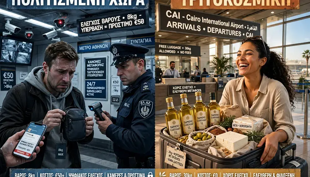 Παρασκευή Σιδέρη: Τριτοκοσμική vs Πολιτισμένη χώρα: 30 κιλά με λάδια, τυριά, ελιές από Κρήτη και Γρεβενά vs 8 κιλά Light και πρόστιμο €50 – Αγαπάω την Ελλάδα αλλά για ποια Ελλάδα;