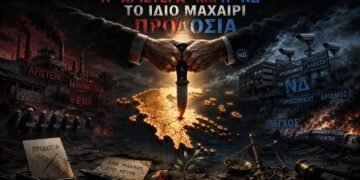 Γελοιογραφία Δημητρίου Χατζηνικολάου: Ἡ «ἀριστερά» καί ἡ «ΝΔ» πρωτοστατοῦν σέ ὅλες τίς Προδοσίες!